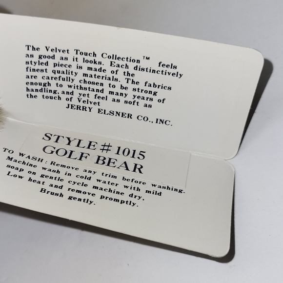 Tennis Pro Tan Teddy Bear Plush Vintage White outfit with Black Racket Golf Bear - Picture 6 of 10